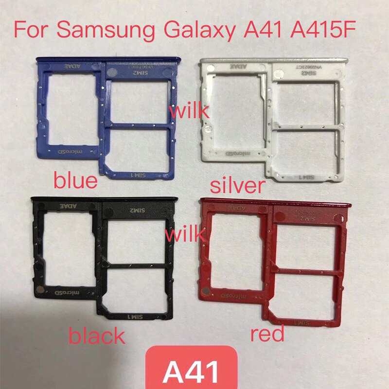 For Samsung Galaxy A41 A415F Sim Card Reader Holder Dual Sim Card Tray Holder Slot Adapter