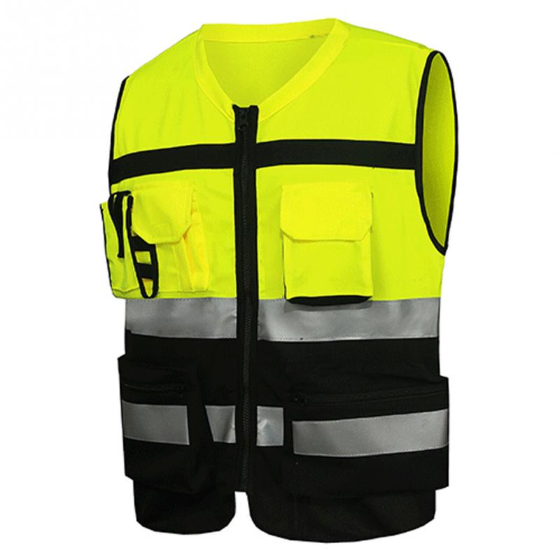 Veiligheid reflecterende vest Mode Zichtbaarheid Reflecterende Vest Bouw Verkeer Fietskleding #0723