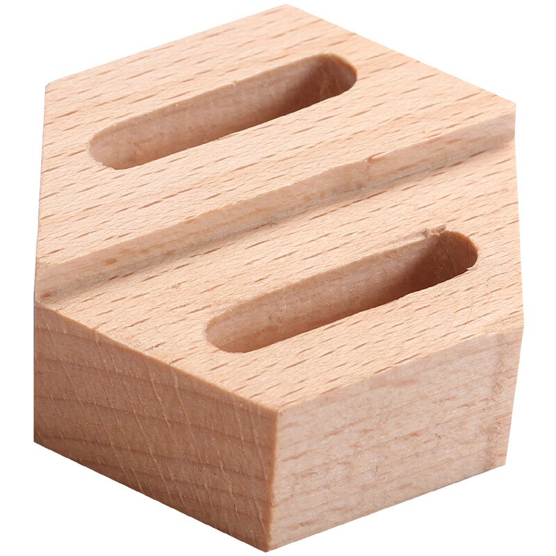 Bois naturel réutilisable porte-anneau, accessoires de bijouterie hexagone, petit porte-anneau, présentoir de bureau et Vintage: Hexagon-Two Hole 4mm