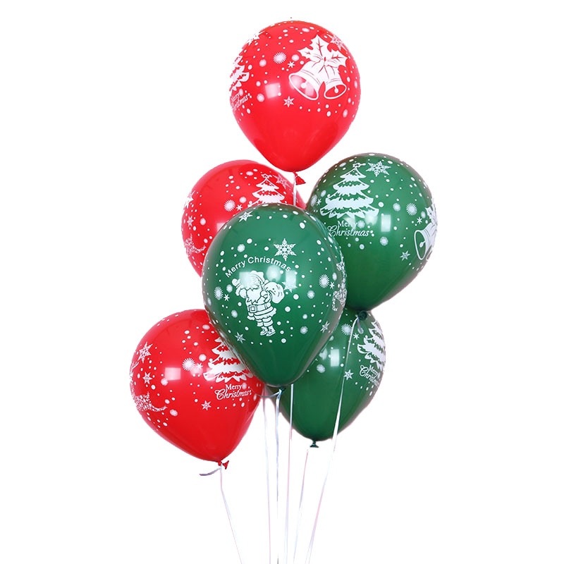 100 Stuks 10 Inch Kerst Decoratie Latex Ballon Kerstman Cartoon Rood Groen Festival Levert Jaar