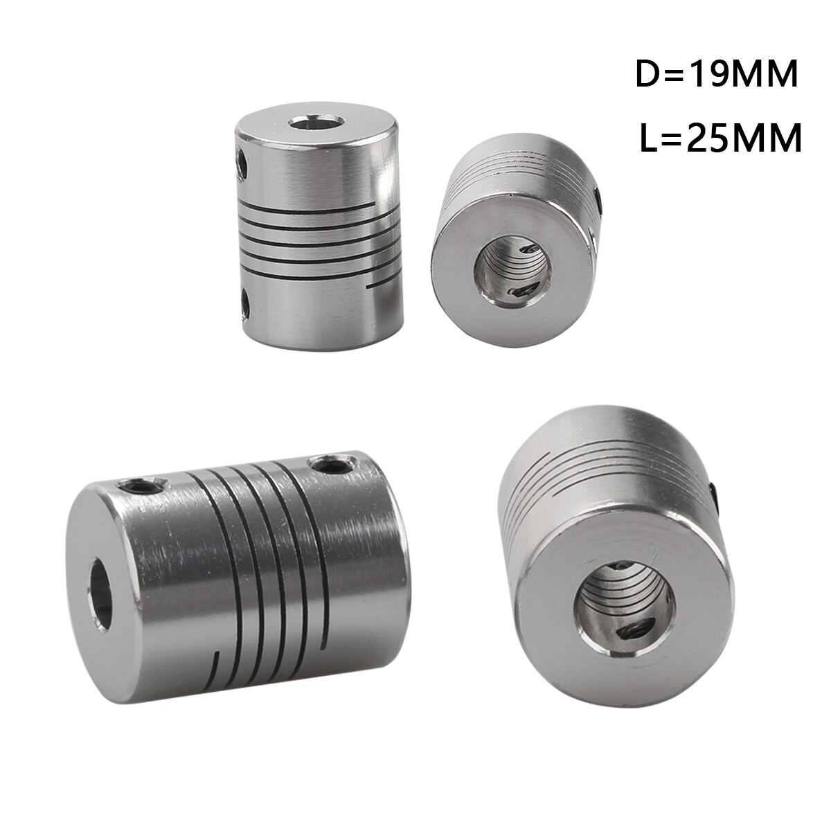 1 Pc Motor Jaw Shaft Coupler 5 Mm Tot 8 Mm Aluminium Flexibele Koppeling Od 19X25 Mm 6/8/10 Mm