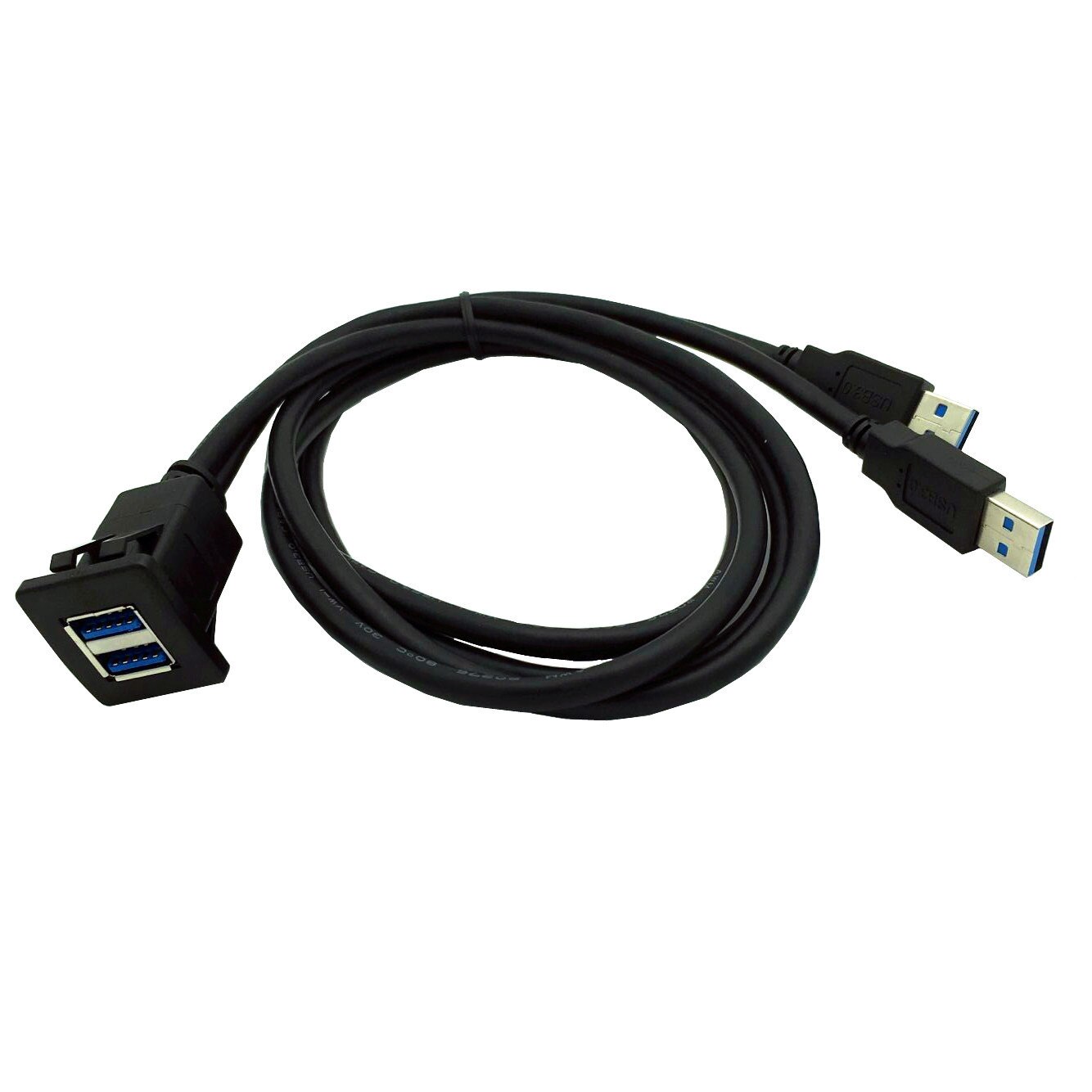 1m 2m High Speed Extension Lead Dual USB3.0 A Male to Female Car Dashboard Panel Mount Extension Cable YR