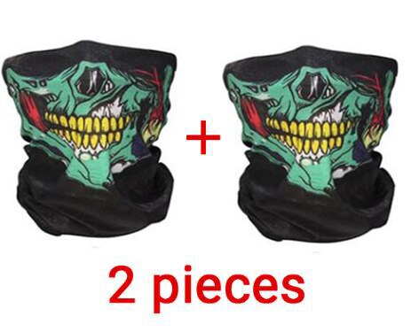 Motorcykelmask sommar balaclava 2 delar dödskalle spökmask biker motor ansiktsskydd vindtät utomhus ansiktsmasker halsduk: H