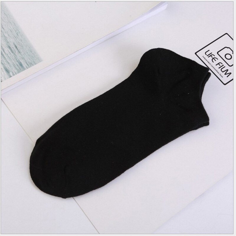 5 Pairs/Lot Men Socks Cotton Large size38-44 Casual Breathable Boat Socks Short Men Socks Summer Male: Black