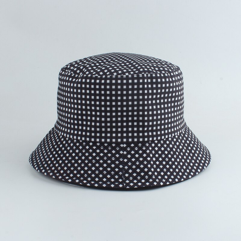Sombrero de pescador con estampado de periódico para hombre y mujer, gorra Reversible de playa, Estilo Vintage, para verano: xi plaid