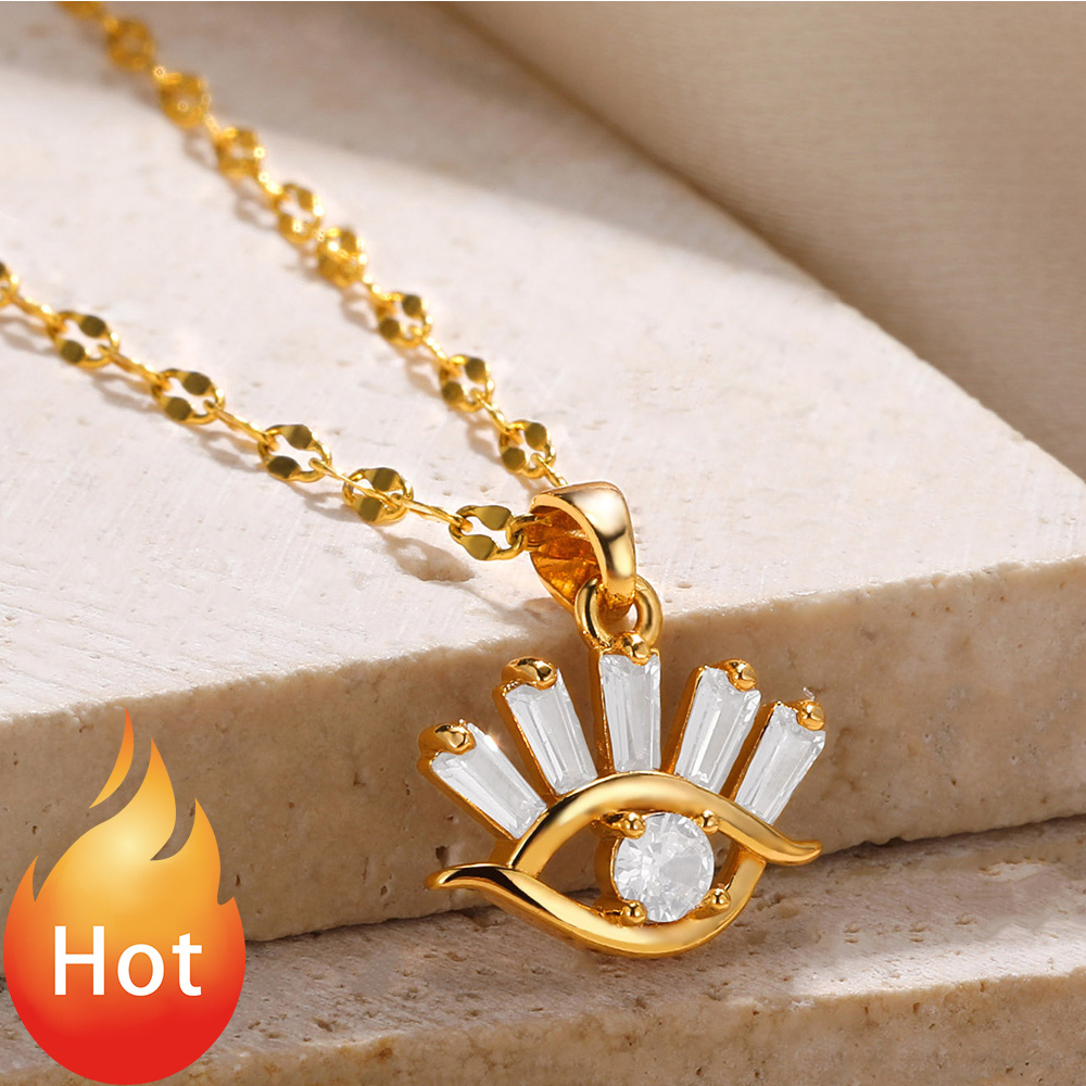 Gargantilla de rosa con diamantes de imitación para mujer, Collar de amanecer de circón brillante, Collar de Color dorado, joyería de ojos malvados, accesorios Y2k,: Marrón