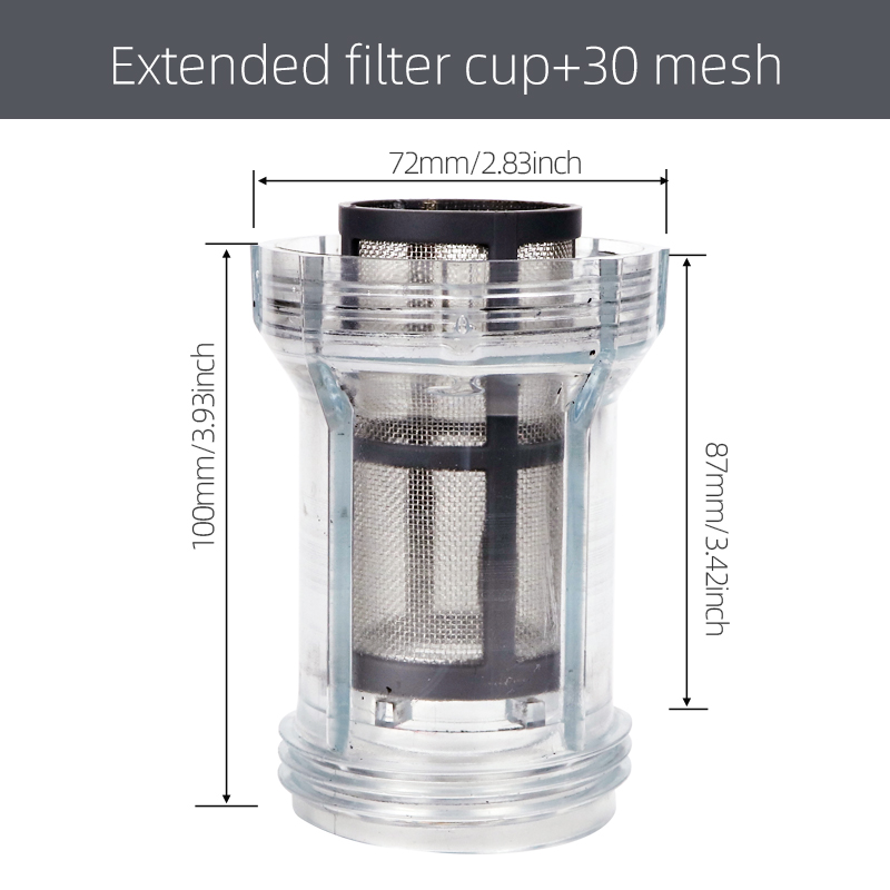 Fish tank fish toilet Full transparent fish waste collector Aquarium drainage collector Automatic cleaning filter: Light Grey