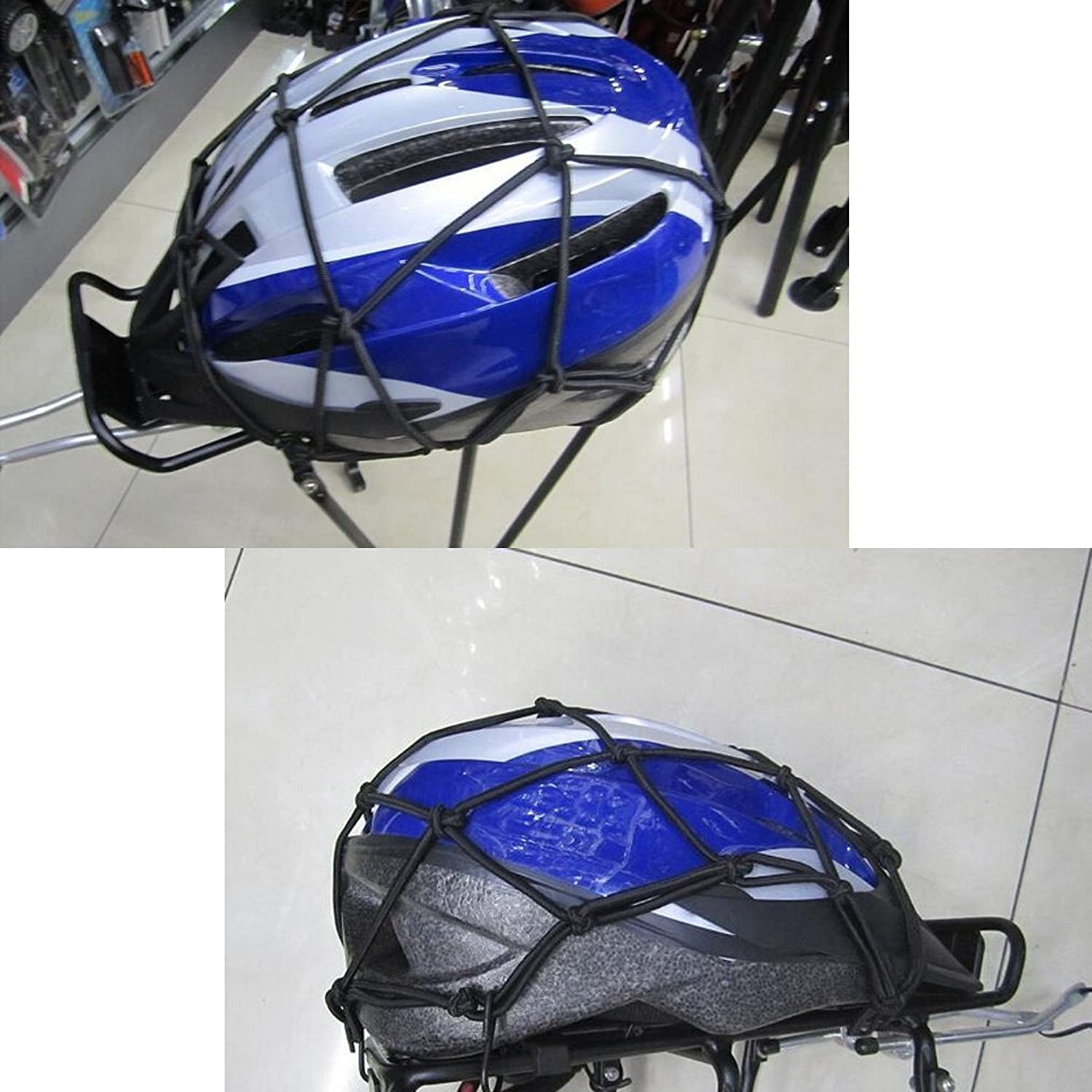 30x30cm 40x40cm motocicleta 6 ganchos red elástica almacenamiento de motocicleta casco tanque equipaje gancho malla accesorios de motocicleta