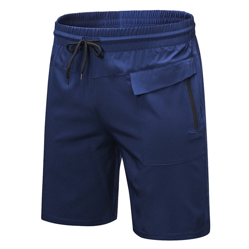 Men Gym Shorts Running Shorts Breathable Quick Dry Fitness Zipper Pockets Training Fitness Compression Sports Jogging Short Pant: Navy / S