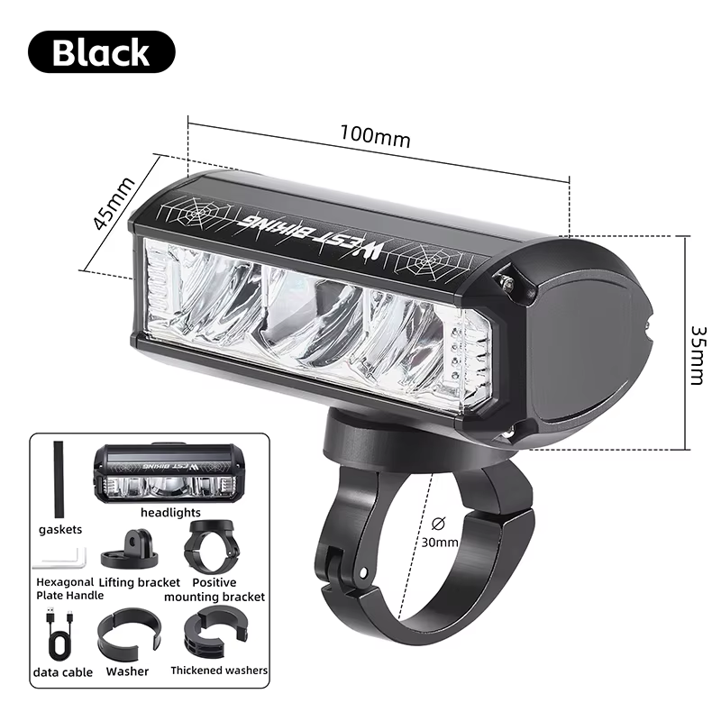 West Biking 1750 Lumen Hoge Helderheid Fiets Koplamp 4000Mah Waterdichte Fiets Licht Quick Release Cycling Grootlicht: Default Title