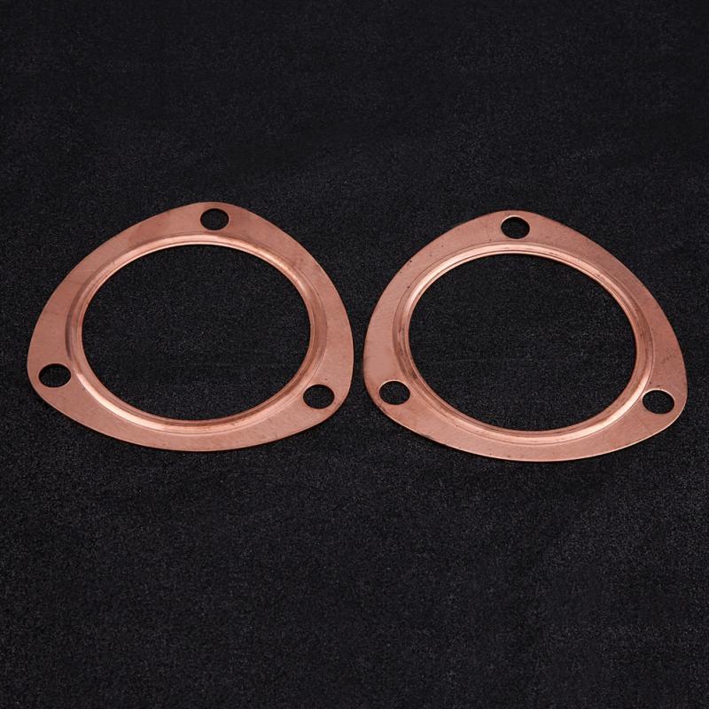 2pcs 3inch Copper Header Exhaust Collector Gaskets Reusable for SBC BBC 302 350 454 383 Exhaust Gaskets