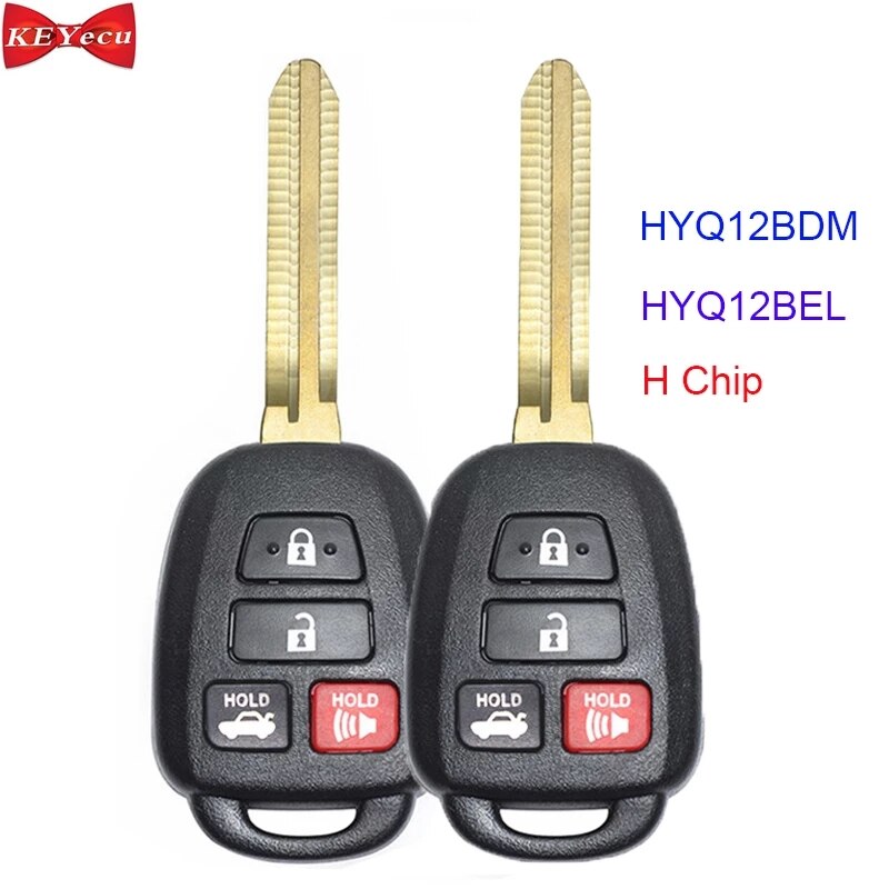 KEYECU for Toyota Corolla Remote Car Key Fob H Chip FCC ID: HYQ12BDM, HYQ12BEL: 2pcs