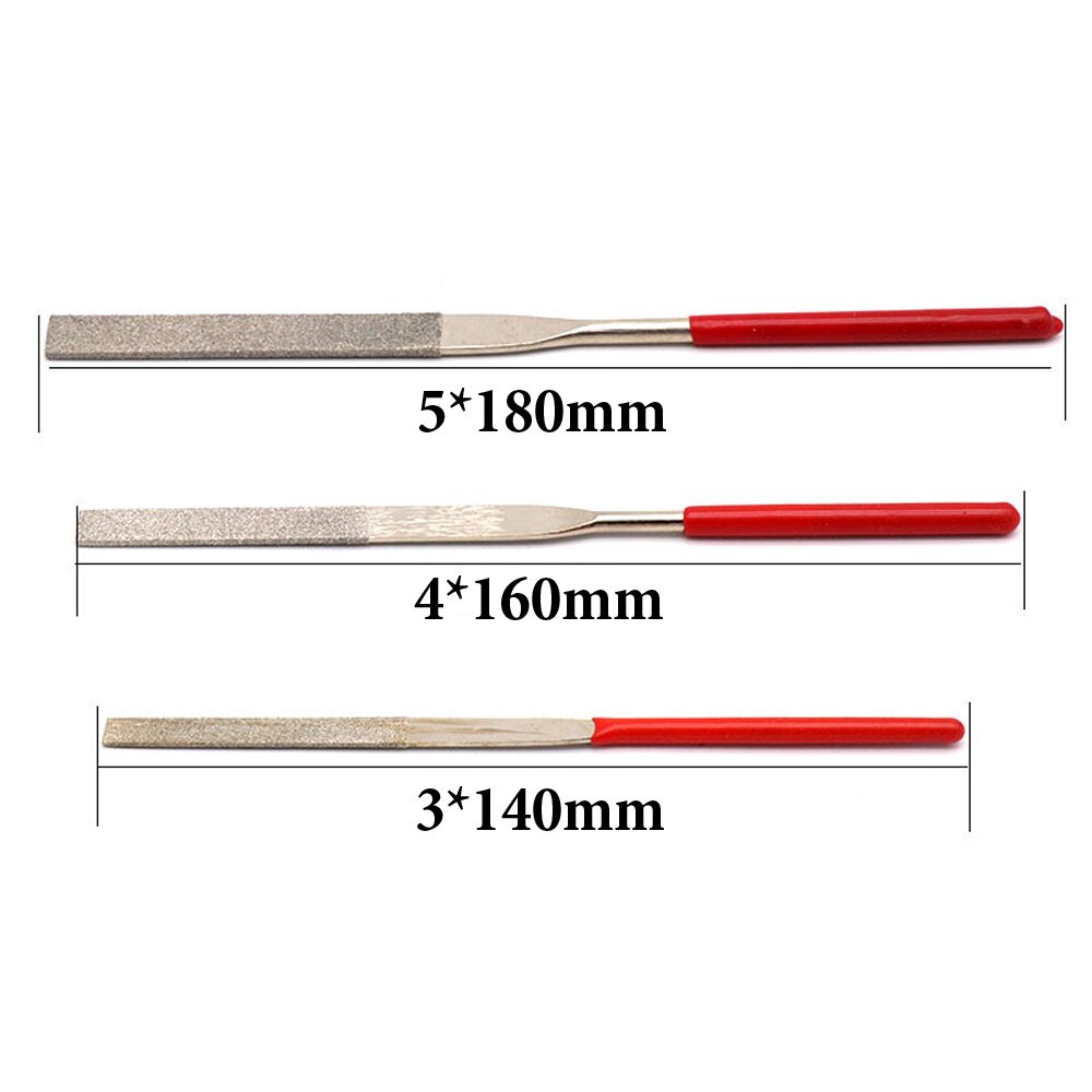 10Pcs Mini Files Titanium Diamond Coating Needle Flat File Set Metal Working Craft Polished Tools