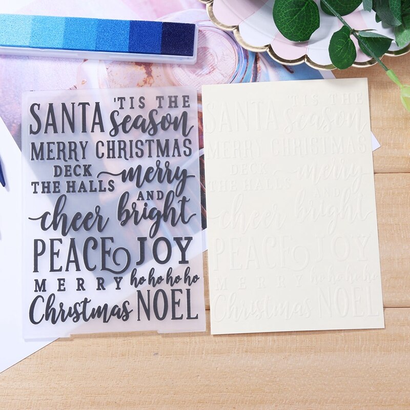 Letter Santa Peace Plastic Embossing Folder for Scrapbooking DIY Photo Diary Album Paper Card Scrapbook Decoration Ornament