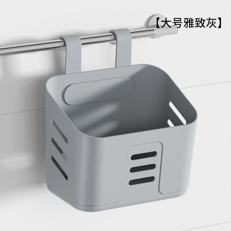 Kitchen Hanging Storage Basket Household Hanging Basket Bathroom Shelf Hangable Toilet Wall Hanging Plastic Kitchen Organizer: Yellow