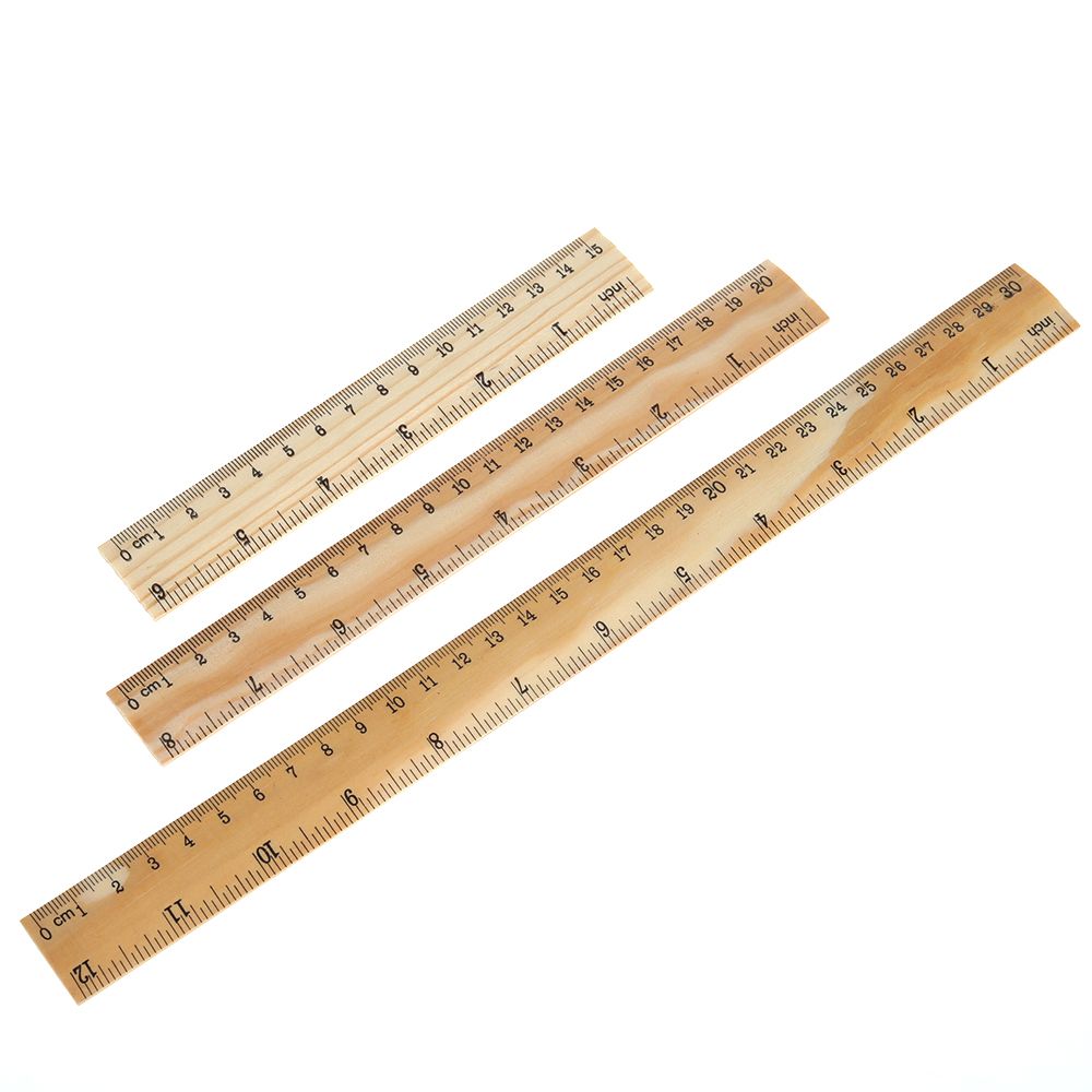 15cm 20cm 30cm Wooden Ruler Double Sided Student Stationery Measuring Tool School Office Supply 1PCS