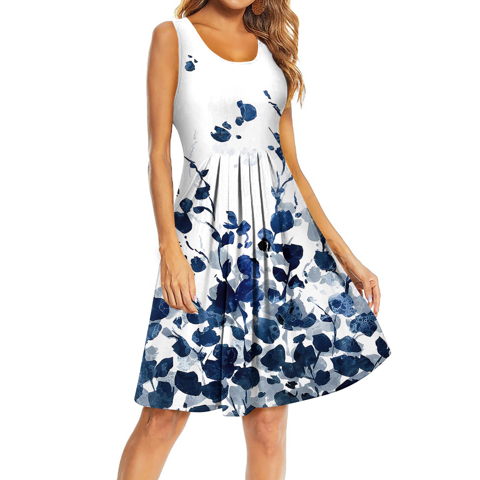 Vintage Floral Printed Party Dress Women Sleeveless Beach Dresses For Women Casual Maxi Dress Women Casual Midi Dress