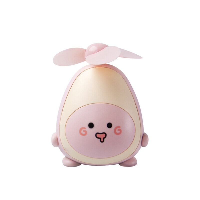 Aguacate Mini USB ventilador de carga lindo portátil pequeño ventilador chica Oficina dibujos animados estudiante dormitorio: Pink