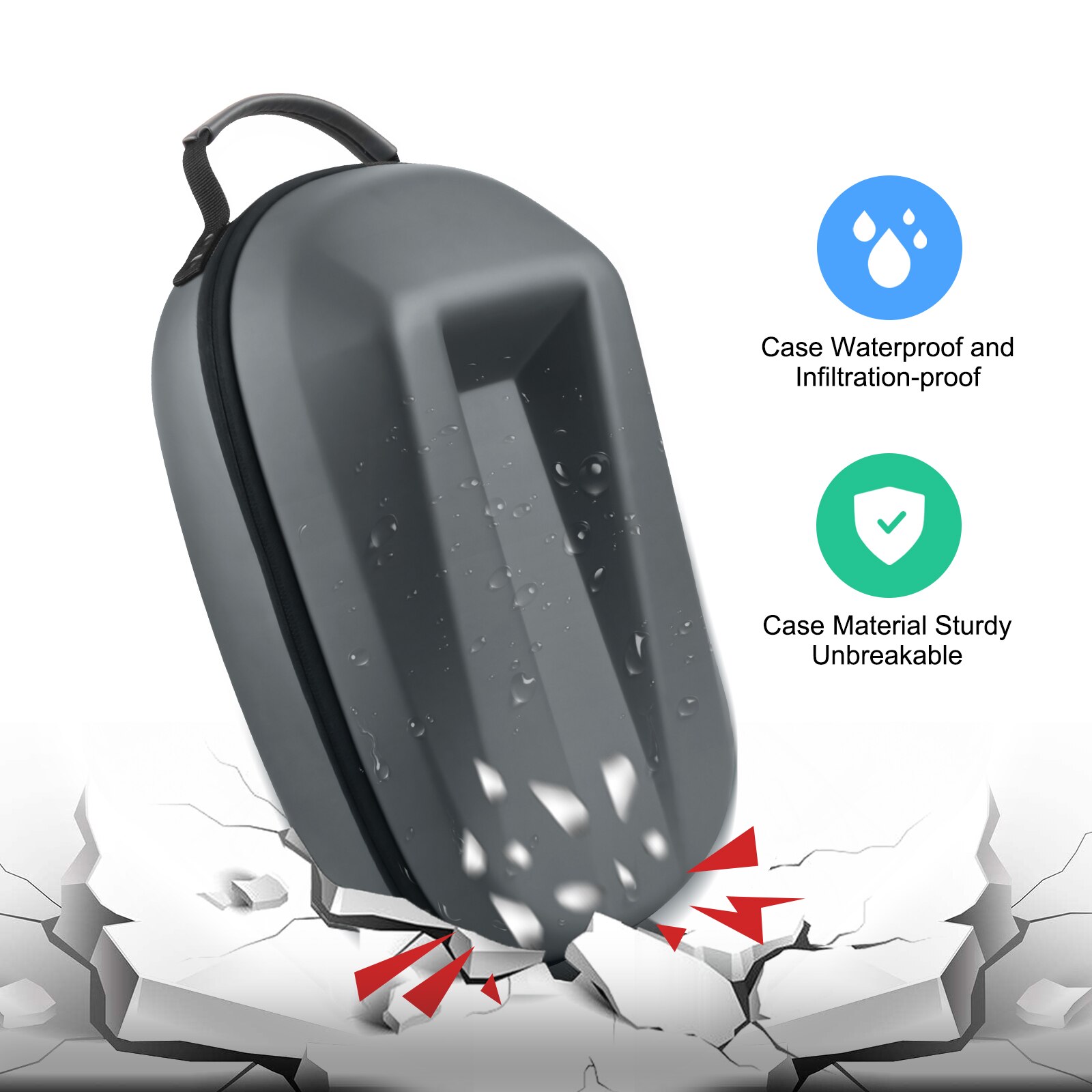 Sac de rangement Portable en EVA dur pour Oculus Quest 2 VR, étui de transport pour casque et contrôleurs, pochette de protection: Gray Box only