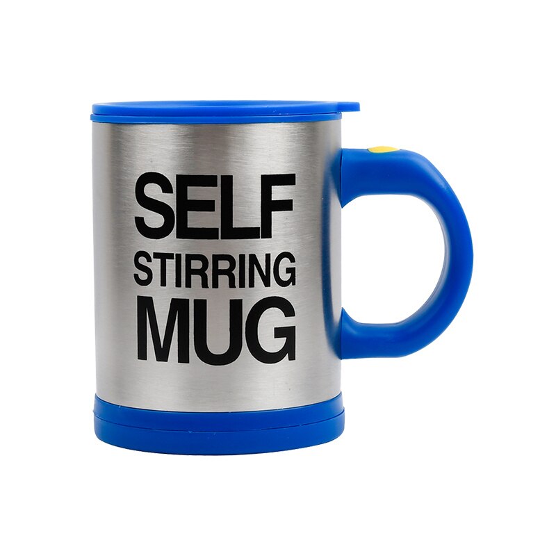 400ml kaffemuggar automatisk självrörande mugg rostfritt stål mjölk te mix kopp elektrisk lat dubbelisolerad smart mugg kopp: D