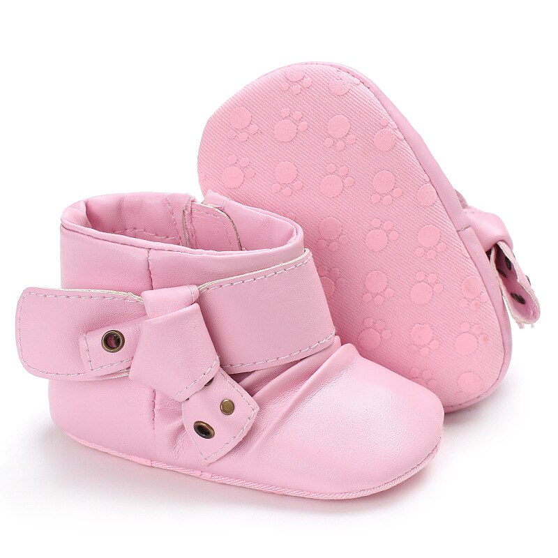 Inverno quente do bebê da menina sapatos de couro do plutônio rendas-up sapatos de pele macia prewalker andando da criança do bebê meninos sapatos botas de inverno para o bebê