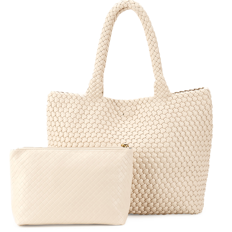 Bolsos de cuero tejidos Bolso grande tejido para mujer Bolso tejido de Bolso de cuero vegano: Castaño