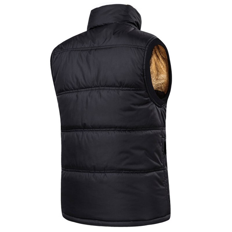 Gilet en molleton pour homme, veste sans manches, couleur unie, noir, , grande taille 7XL, Gilet épais, automne et hiver décontracté