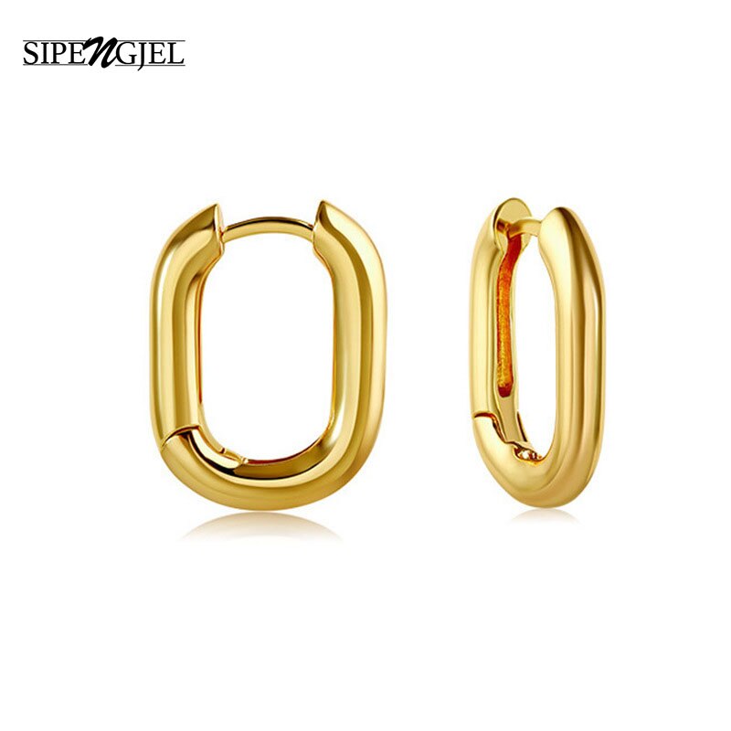 geometrische Oval Ohrringe Temperament Gold farbe Oval Jahrgang Band Earing Für Frauen Hochzeit Party schmuck Trend: 18K