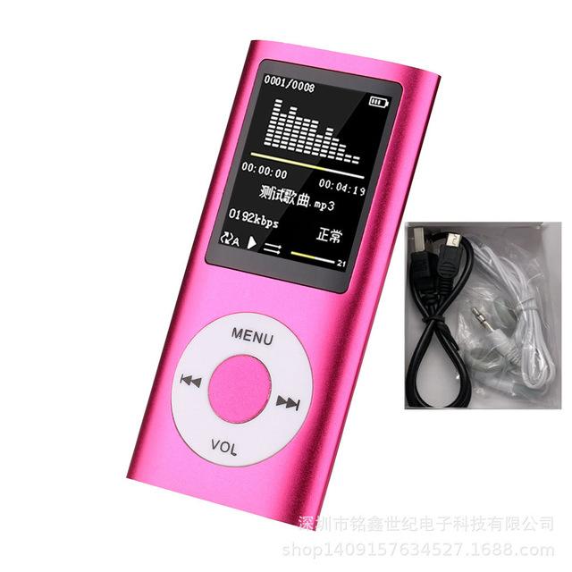 Reproductor de música a la , Reproductor de Radio HIFI Mp3, pantalla LCD Digital, grabación de voz, Reproductor de FM, altavoz, Reproductor portátil ligero: Pink