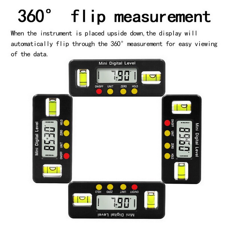 Digitale Hoekzoeker Gradenboog Elektronische Level Box 360 Graden Digitale Inclinometer Hoek Meten Met Magneten Draagbare