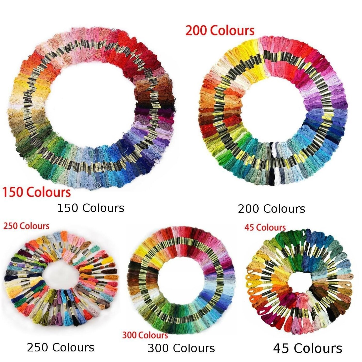 Egyptian Cotton Cross Stitch Embroidery Thread Floss 6 strands Colourful