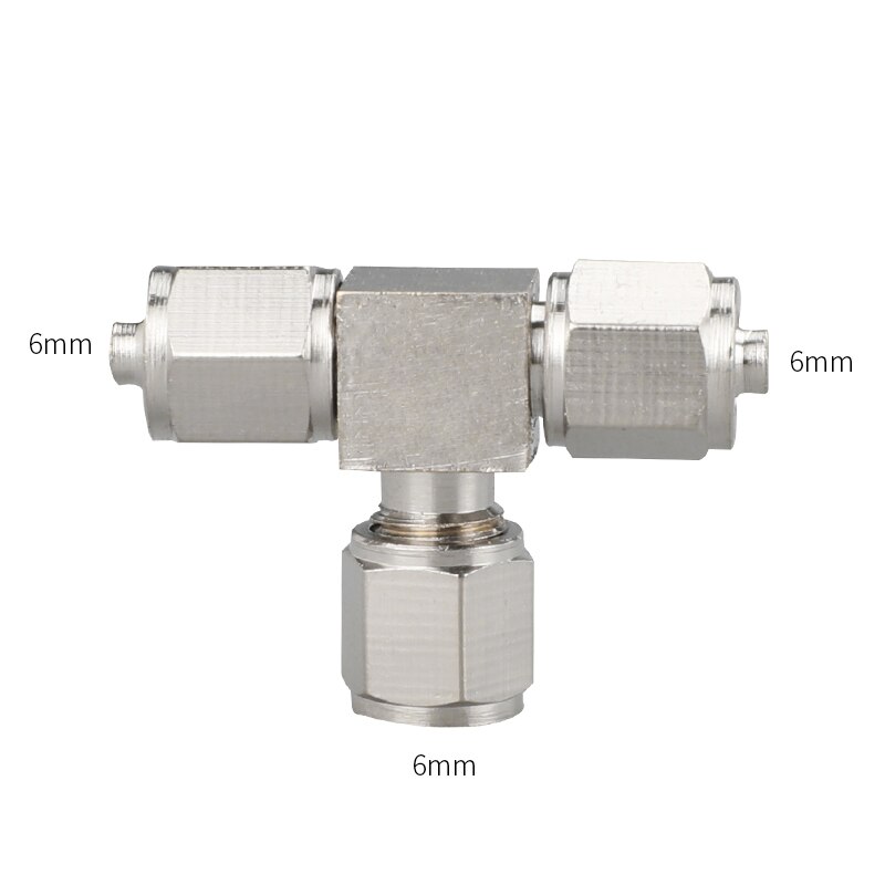 Pneumatiske komponenter pneumatisk lynkobling 4mm 6mm 8mm 10mm 12mm trevejs fittings konnektor til slangerør: 6mm