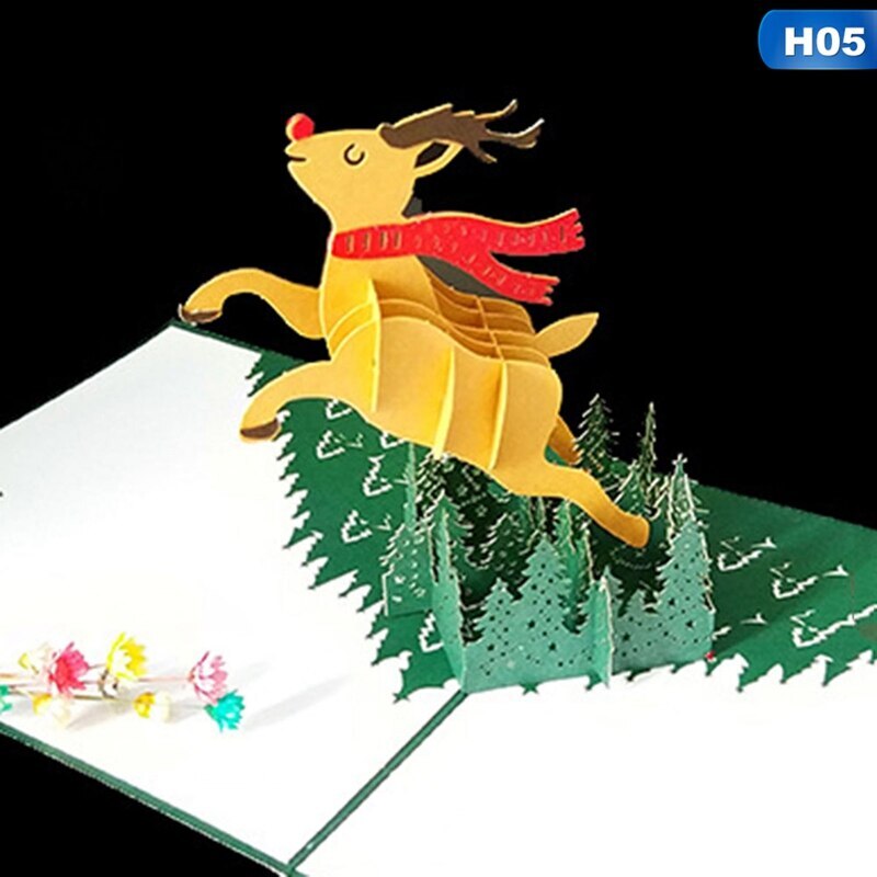 Christmas Pop-up Card 3D Christmas Tree Pop-up Card Christmas Card Pop-up Card Party Decoration Card: 5