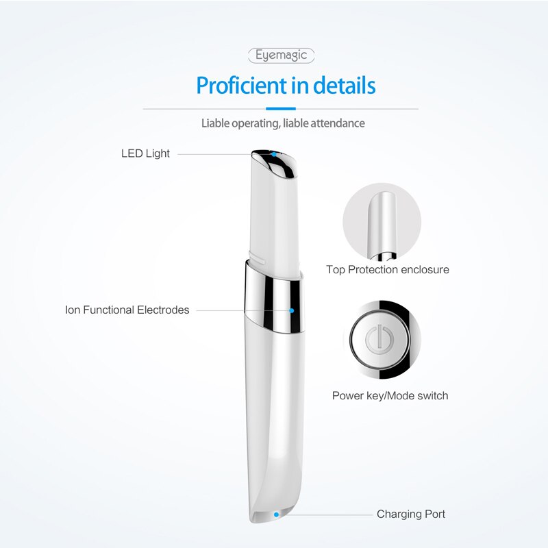 Mini Dispositivo de masaje ocular eléctrico, pluma facial con vibración, palo mágico de cara delgada, bolsa antiarrugas, herramienta de belleza para ojo