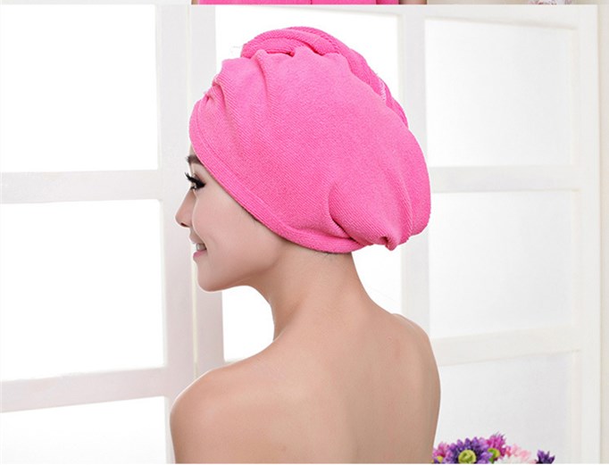 Wontive mikrofiber efter brusebad hår tørring wrap kvinders piger damehåndklæde hurtigtørrende hår hat kasket turban hoved wrap badeværktøj: Rød