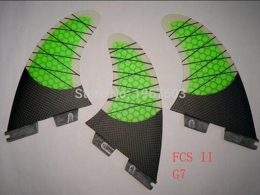 FCS II 2 Surf fins Tri set half carbon FCS 2 surfboard fins for surfboard G7 G5 L M Thrusters set: G7
