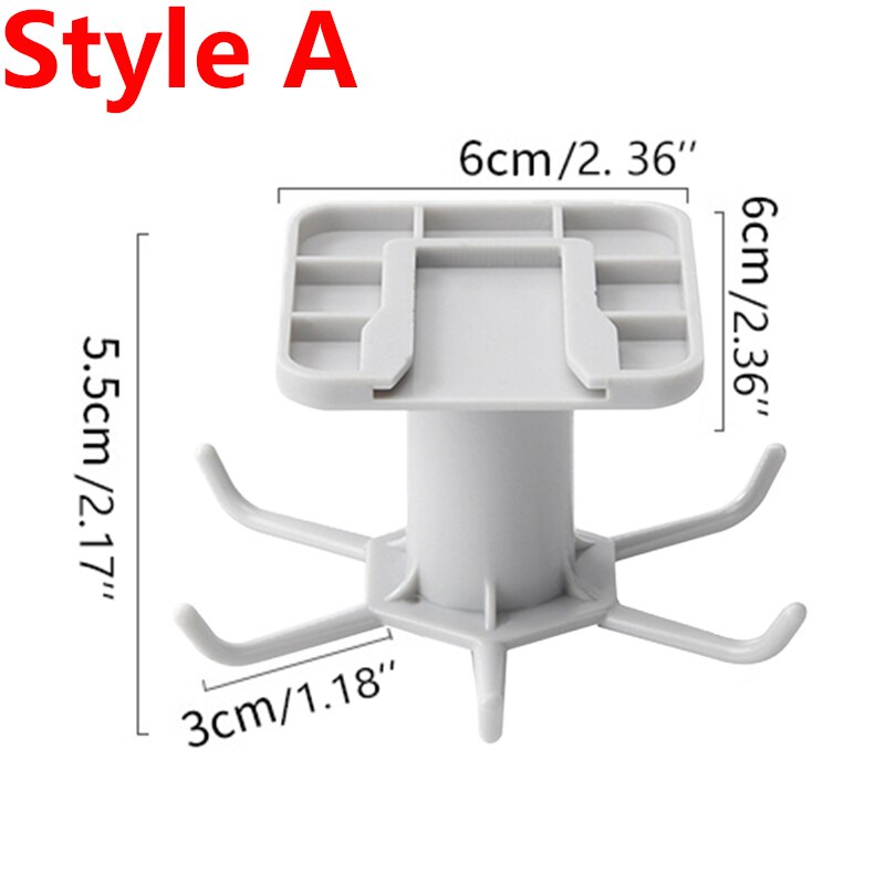 Perchero de almacenamiento rotativo de 360 grados para cocina, con gancho giratorio, soporte para utensilios de cocina, organizador para colgar cucharas, ollas, utensilios: Style A white