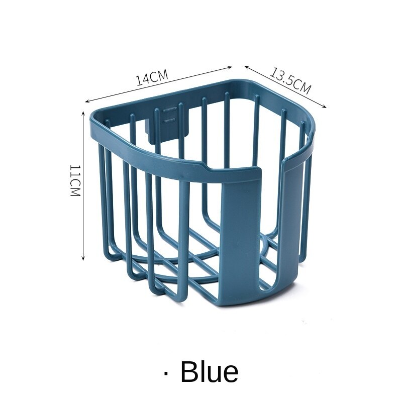 Porte-papier adhésif mural sans perçage, pour salle de bain, boîte à rouleaux de papier toilette: blue