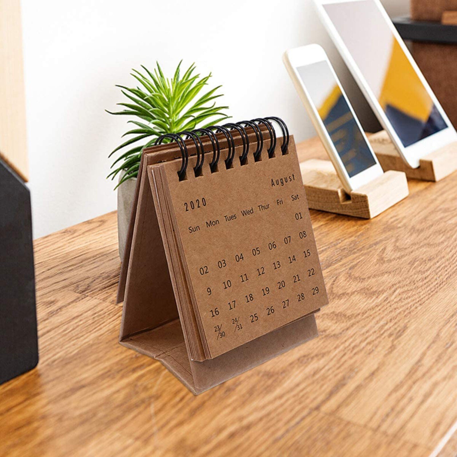 Desktop Mini English Calendar Portable Foldable Paper Calendar Multipurpose Daily Scheduler Table Planner Yearly Agenda