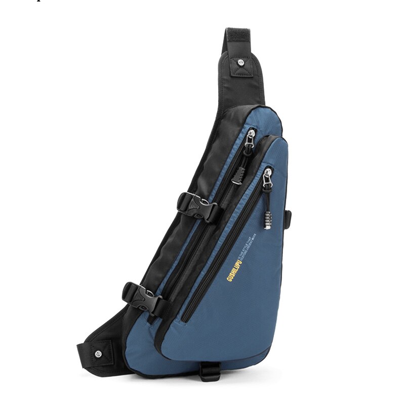 Multifunction Men Messenger Bags Waterproof Oxford Cloth Casual Crossbody Travel Toolkit: Blue