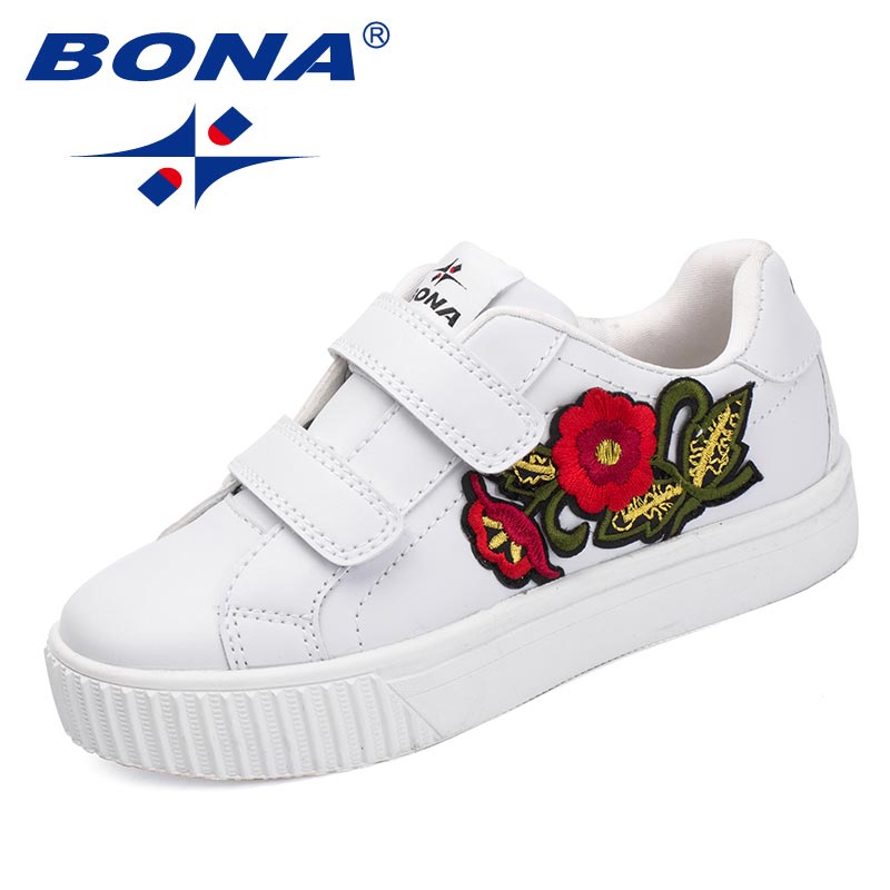 BONA-baskets synthétiques à crochet et boucle | Chaussures de Style classique pour enfants, plaques pour filles, mocassins d'extérieur pour garçons, ,: WHITE / 4