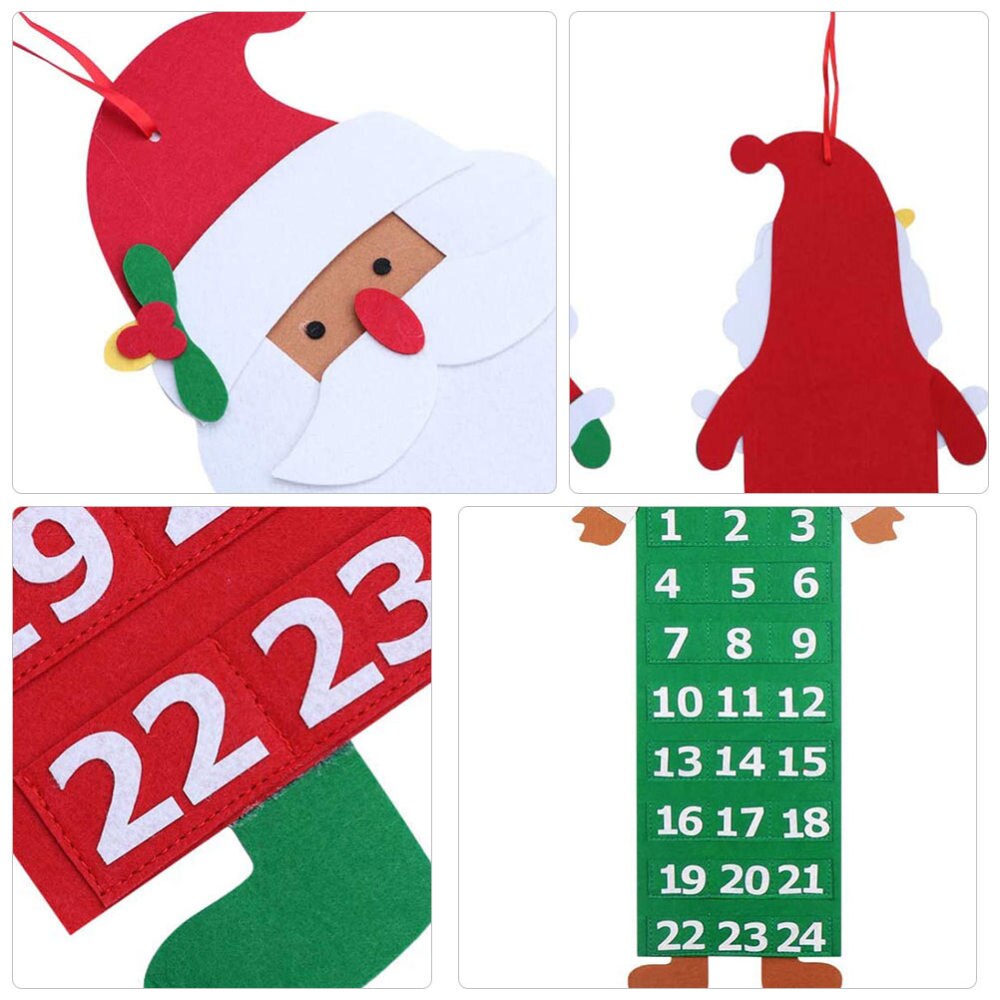 Felt Christmas Advent Calendar Hanging Christmas Tree Countdown Calendar