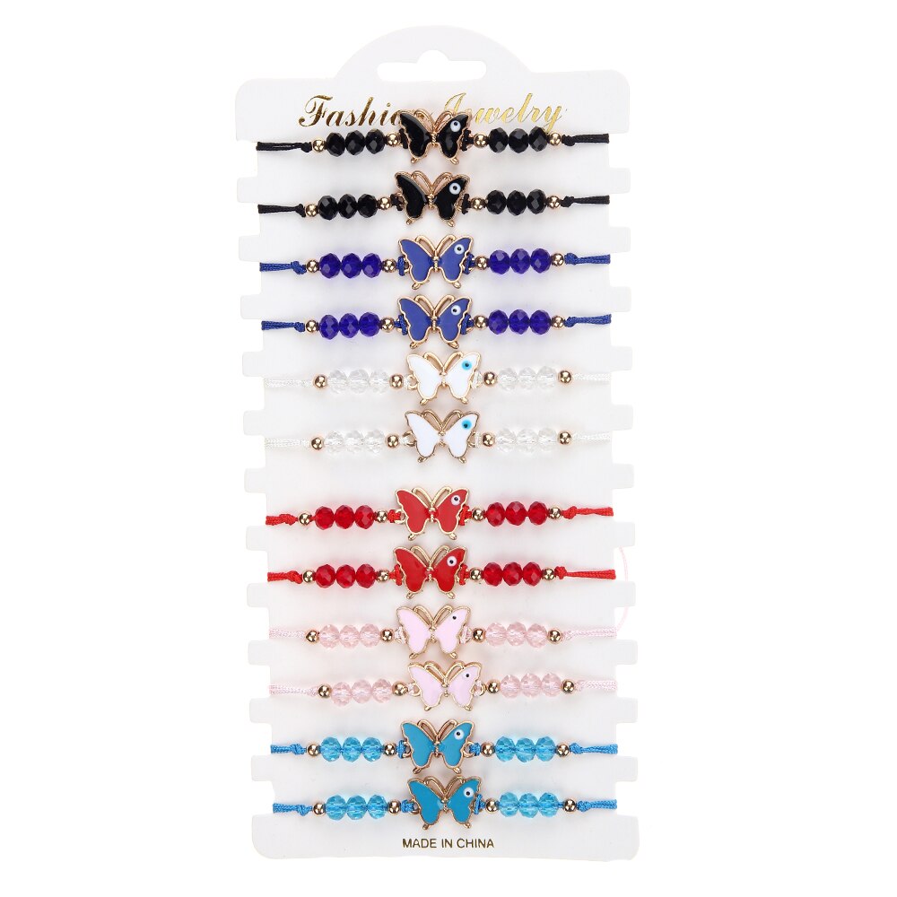 Frauen Männer 12 teile/satz Schmetterling Reize Samen Perlen Armbinde Einstellbar Seil Kette Fußkettchen Mädchen freundlicher Schmuck: Ursprünglich Titel
