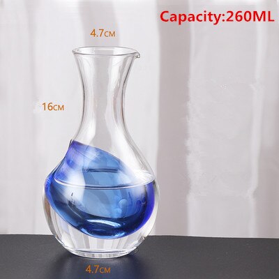 Carafe à vin en verre cristal japonais trou de pouce pichet à glace en verre de saké nid de Hamster récipient à vin Cocktail Champagne outils de refroidissement: 260ML2