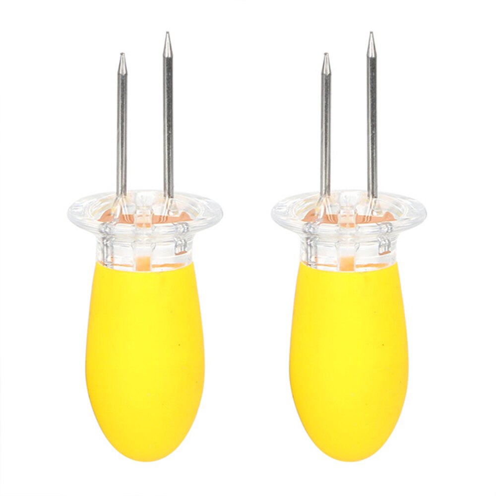 2 pcs/set BBQ Corn Holders Fork Multi-Function Stainless Steel Barbecue Corn Tools Party Kitchen Barbecue Supplies