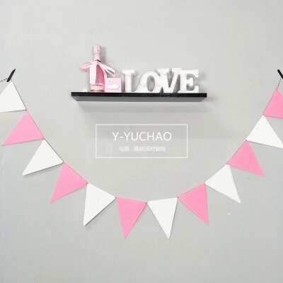 Effen Kleur Driehoek Multicolour Vlaggen Kids Decor Handgemaakte Een Bed Opknoping Teepees Babykamer Kinderen Slaapkamer Muur Decoratie: E