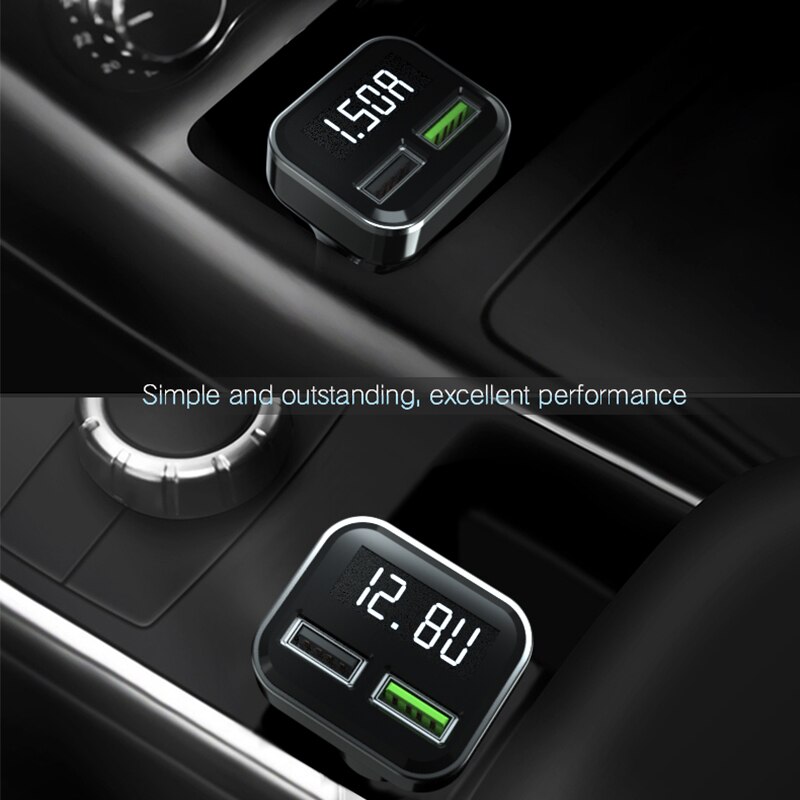 QC3.0 3.1A Dual USB Car Charger 2 Port LCD Display 12-24V Cigarette Lighter Socket Display appearance charging head