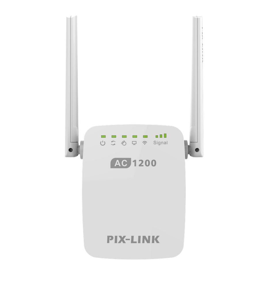 Répéteur Wi-Fi sans fil PIXLINK 1200/5G, 2.4 mb/s, extension de la portée du routeur, Booster de Signal Internet, antennes à large couverture: US plug / with Antennas