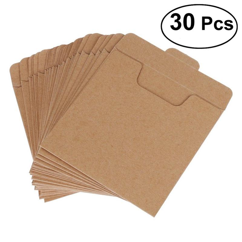 30 Pcs Verpakking Enveloppen Cd Dvd Kraftpapier Mouwen Disc Papieren Zak