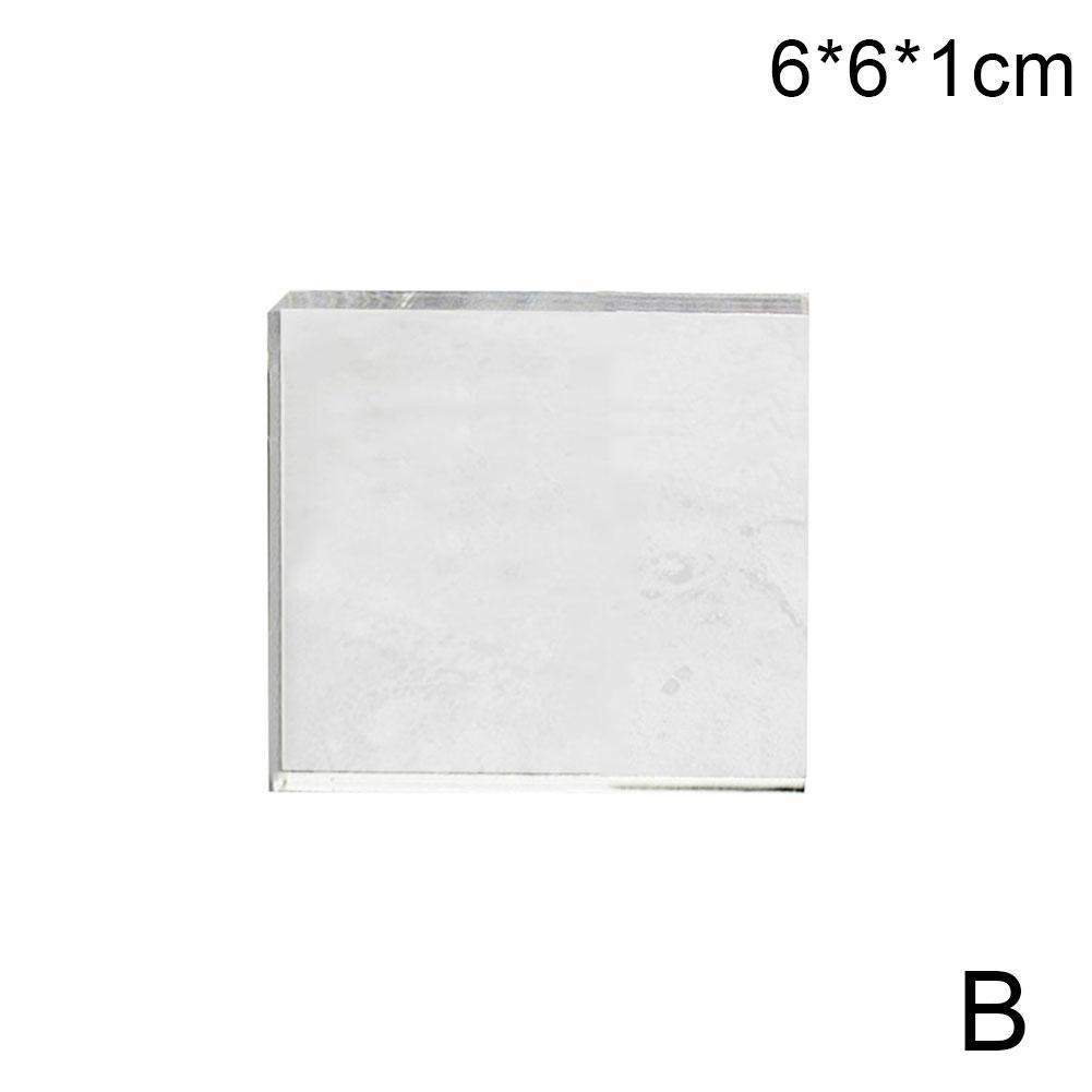 Acrylic Stamp Back Panel Lightweight Transparent Rectangular Stamp Block Color Shape Process Tools Scrapbooking DIY U3U1: B